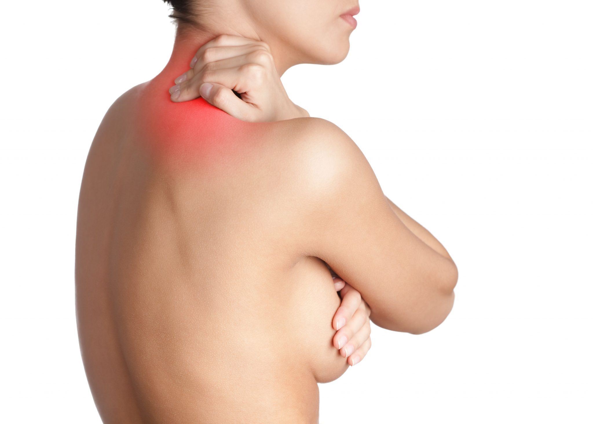 Woman experiencing neck pain